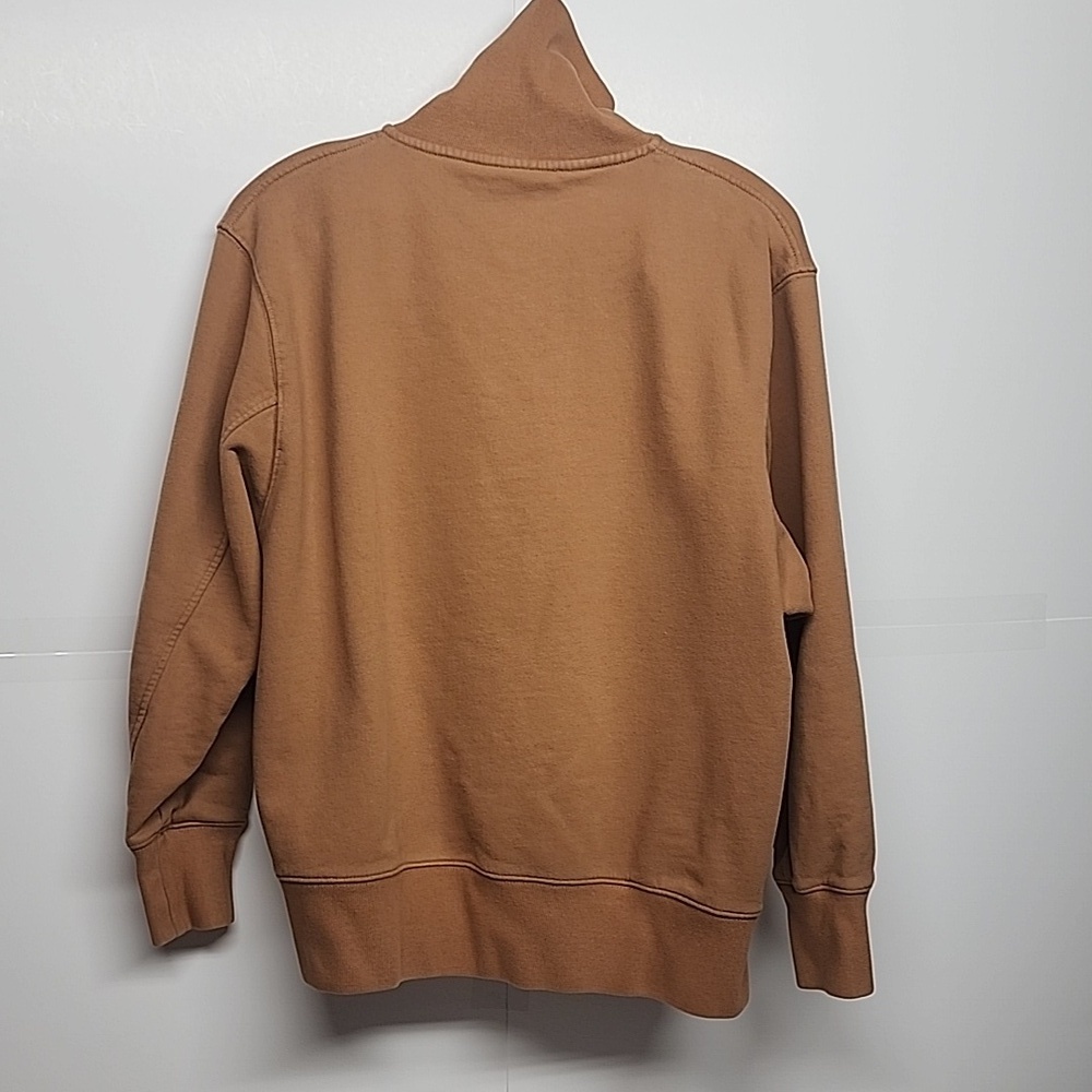 THAKOON 100%cotton quality quarter zip pullover sweatshirt brown sz L - Picture 4 of 9